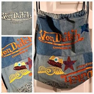 Rare Vintage Y2K Authentic VonDutch Hobo Style Backpack